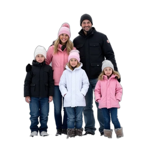 hat, jacket, 3d render, snow transparent PNG cut-out