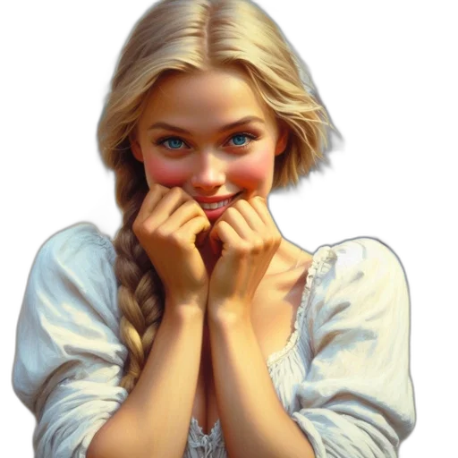 face, jewelry, photorealistic, oil painting transparent PNG cut-out