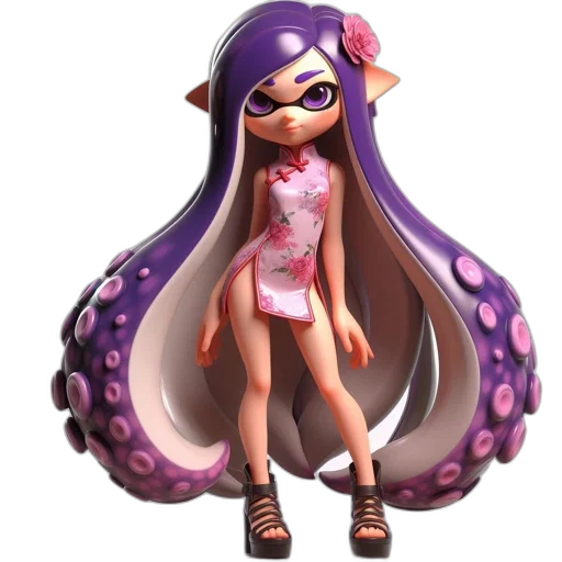 dress, weapon, staff, hair transparent PNG cut-out