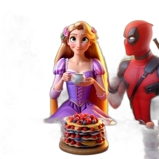 3d render, concept art, batman, rapunzel transparent PNG cut-out
