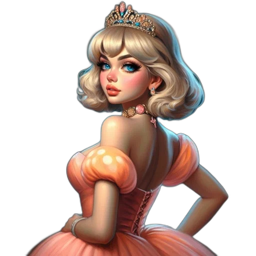 dress, crown, staff, jewelry transparent PNG cut-out