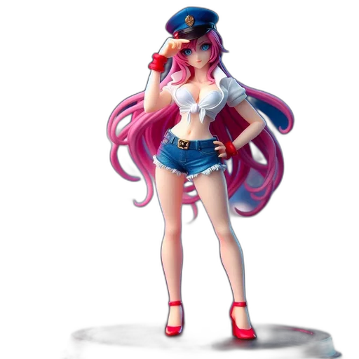 3d render, concept art, anime, figurine transparent PNG cut-out