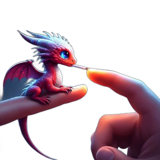 dragon, creature, weapon, fantasy art transparent PNG cut-out