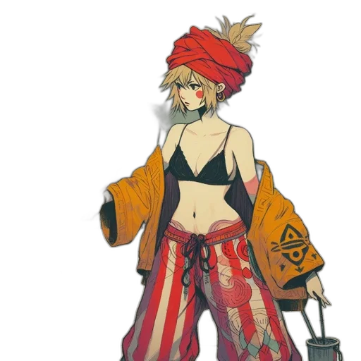 hat, staff, jacket, weapon transparent PNG cut-out