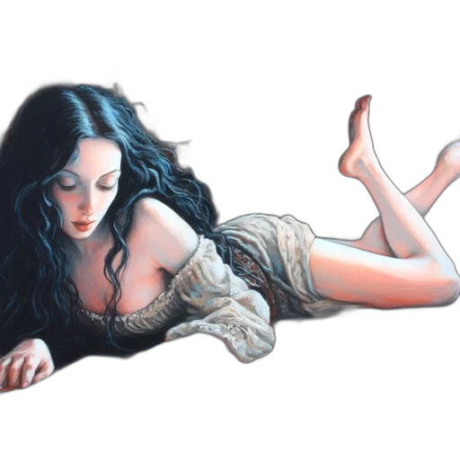 dress, oil painting, photorealistic, fantasy art transparent PNG cut-out