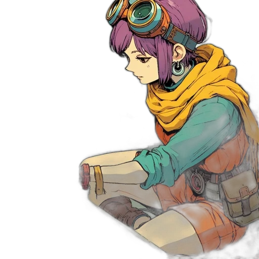 jacket, mask, weapon, staff transparent PNG cut-out