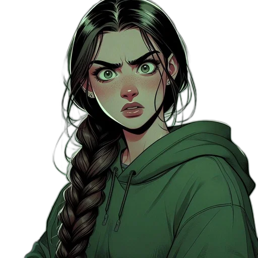 face, jacket, staff, comic book art transparent PNG cut-out