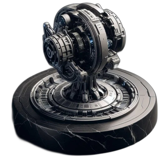 weapon, robot, crown, 3d render transparent PNG cut-out