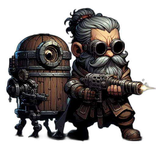 robot, weapon, concept art, cyberpunk transparent PNG cut-out