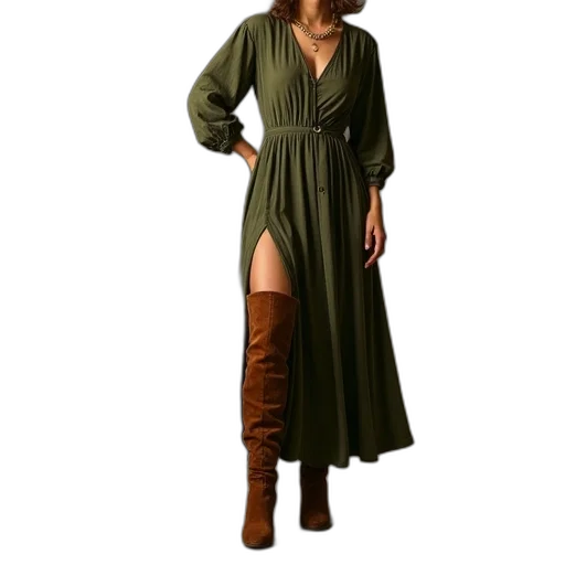 dress, jacket, staff, concept art transparent PNG cut-out