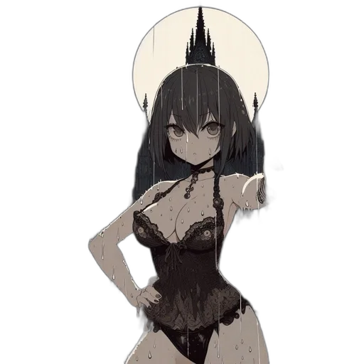 dress, weapon, anime, pixel art transparent PNG cut-out