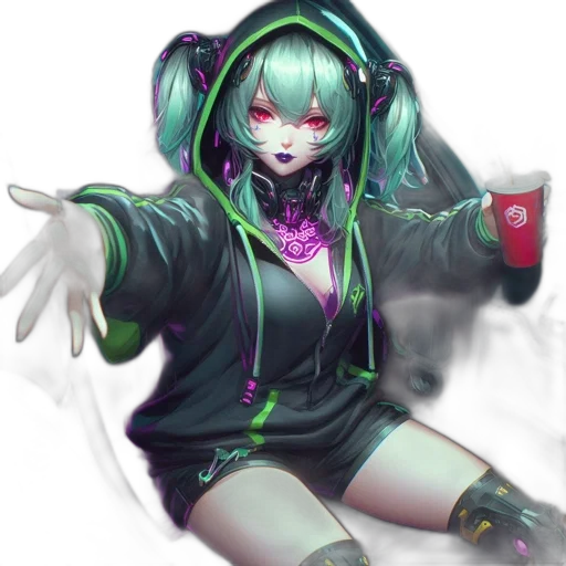 jacket, staff, robot, creature transparent PNG cut-out