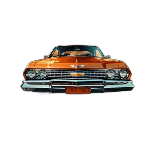 car, photorealistic, 3d render, vintage transparent PNG cut-out