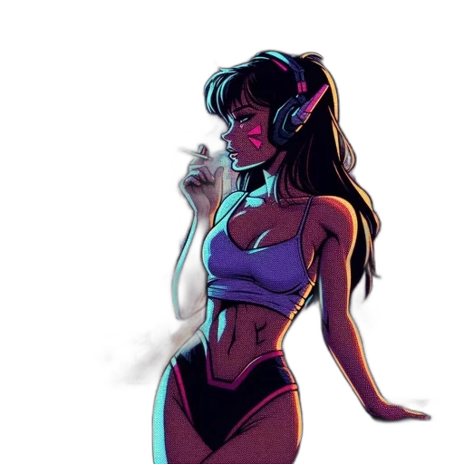 concept art, vaporwave, pixel art, fantasy art transparent PNG cut-out