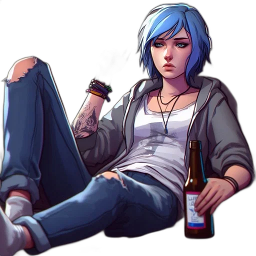 jacket, bottle, concept art, cyberpunk transparent PNG cut-out