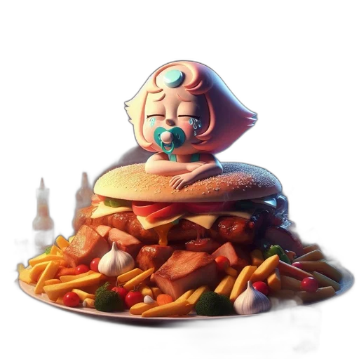 food, robot, crown, creature transparent PNG cut-out