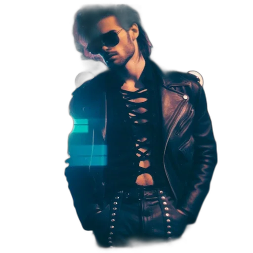 jacket, robot, cyberpunk, pixel art transparent PNG cut-out