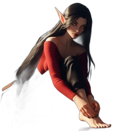 dress, dragon, hair, creature transparent PNG cut-out