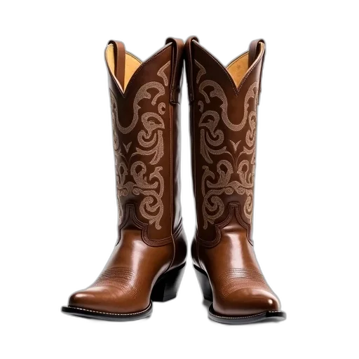 shoes, pair, brown, cowboy transparent PNG cut-out