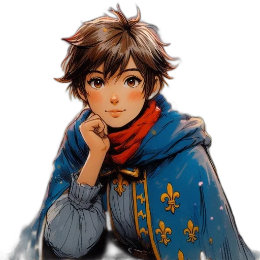 face, crown, staff, jacket transparent PNG cut-out