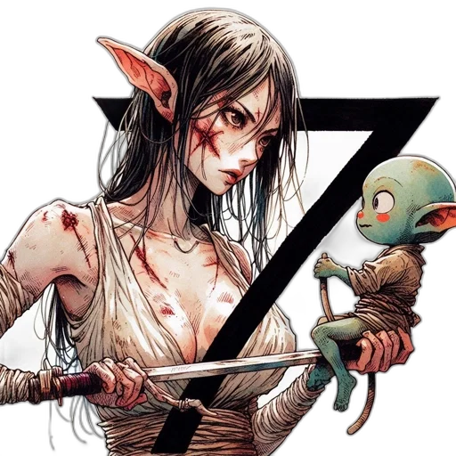 staff, sword, comic book art, fantasy art transparent PNG cut-out