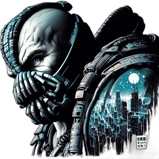 mask, comic book art, concept art, cyberpunk transparent PNG cut-out