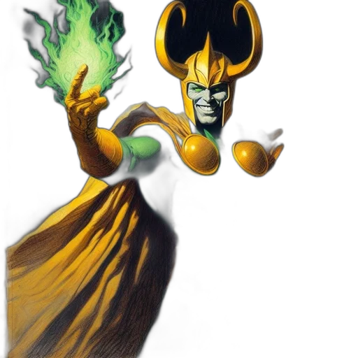 mask, crown, staff, creature transparent PNG cut-out