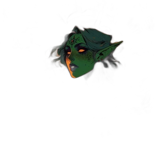 dragon, mask, creature, staff transparent PNG cut-out