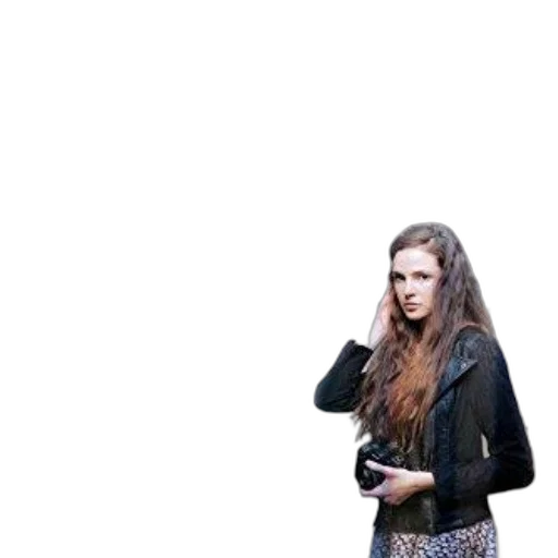 jacket, hair, dress, staff transparent PNG cut-out
