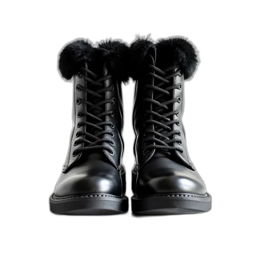 shoes, pair, black, high-top transparent PNG cut-out
