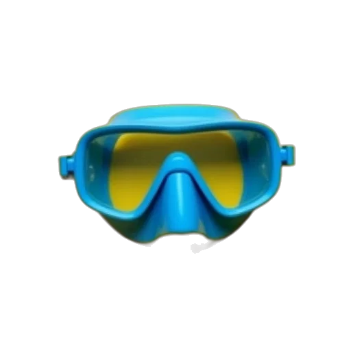 mask, 3d render, underwater, blue transparent PNG cut-out