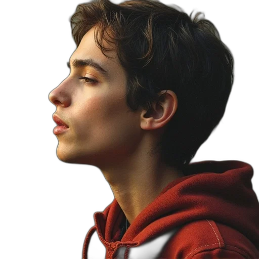 face, jacket, mask, hair transparent PNG cut-out