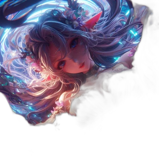 dragon, hair, face, mask transparent PNG cut-out