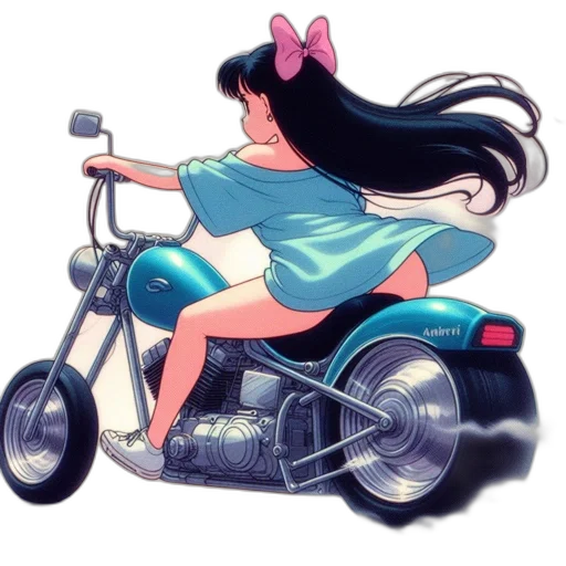 dress, car, cartoon, vaporwave transparent PNG cut-out