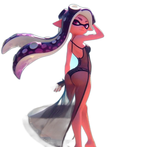 dress, staff, creature, weapon transparent PNG cut-out