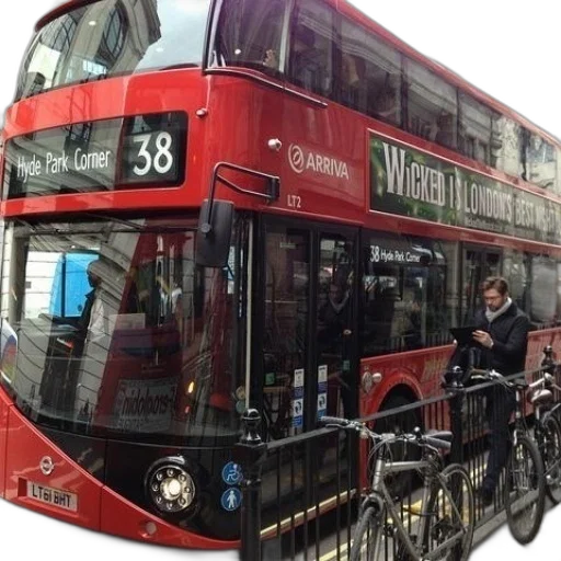 red, double, decker, bus transparent PNG cut-out