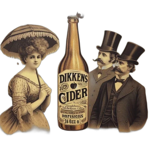 bottle, vintage, dikken, cider transparent PNG cut-out
