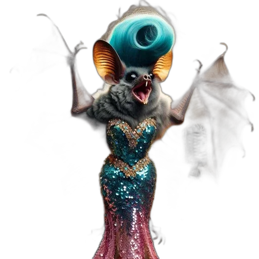creature, dress, mask, staff transparent PNG cut-out