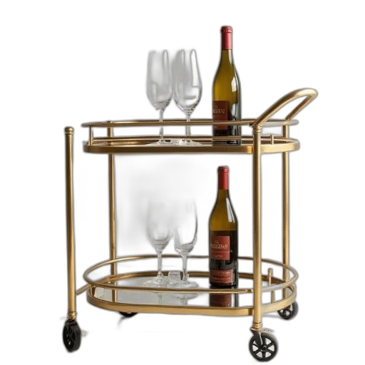 furniture, 3d render, gold, glass transparent PNG cut-out
