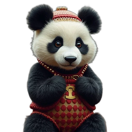 animal, 3d render, photorealistic, panda transparent PNG cut-out