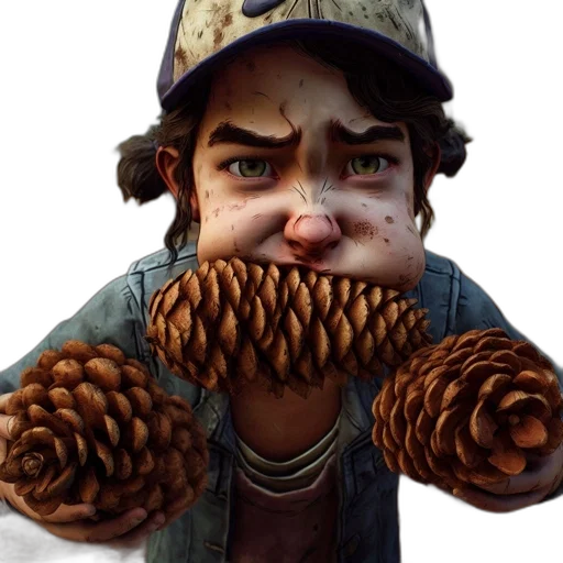 face, hat, hair, staff transparent PNG cut-out