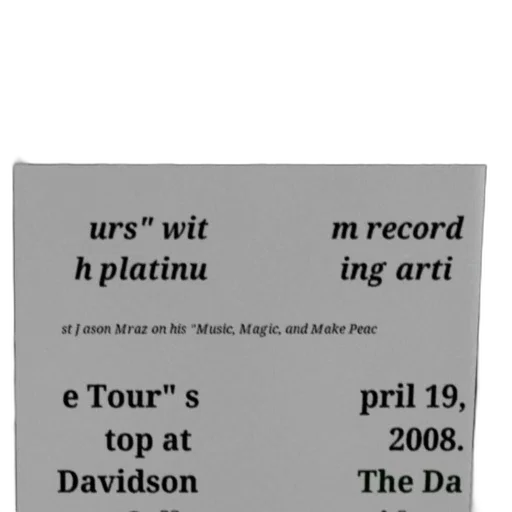 poster, performance, jason, mraz transparent PNG cut-out