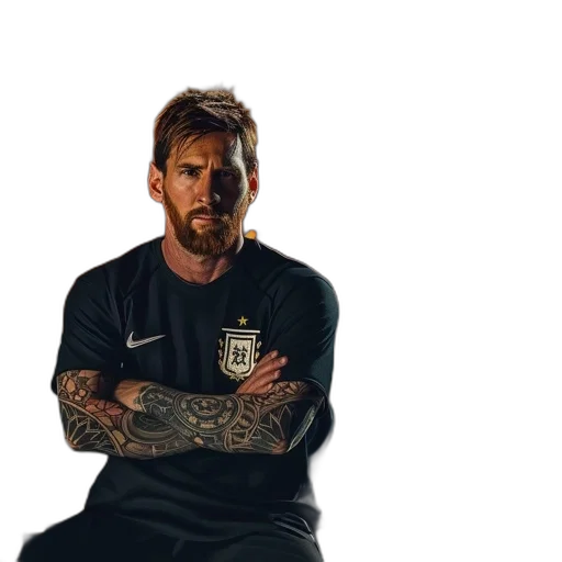 tattooed, man, black, jersey transparent PNG cut-out