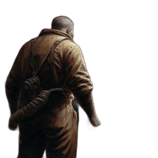jacket, weapon, concept art, photorealistic transparent PNG cut-out