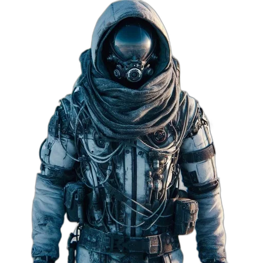 jacket, mask, face, concept art transparent PNG cut-out