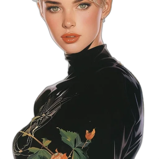 jacket, dress, face, jewelry transparent PNG cut-out