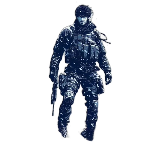 jacket, weapon, staff, robot transparent PNG cut-out