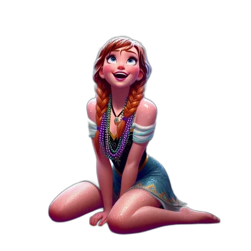 dress, face, jewelry, staff transparent PNG cut-out