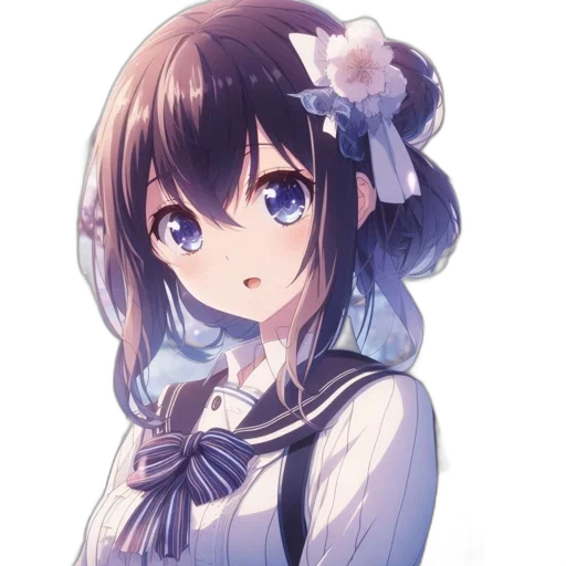 face, staff, dress, flower transparent PNG cut-out