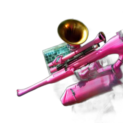 weapon, vaporwave, 3d render, concept art transparent PNG cut-out